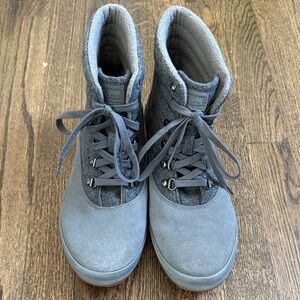 Gray High-Top Suede Sneakers